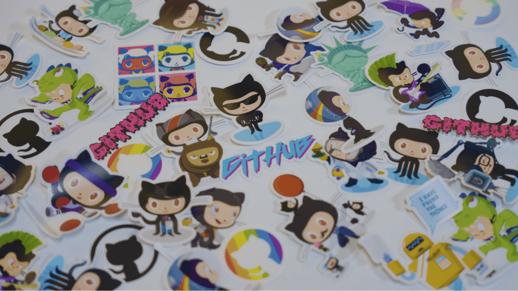 An array of GitHub stickers