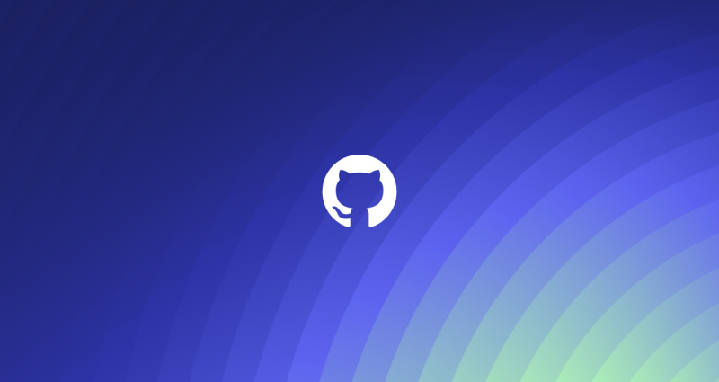 Image of the GitHub logo with a blue gradient background