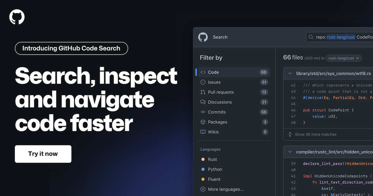 GitHub code search is generally available - The GitHub Blog