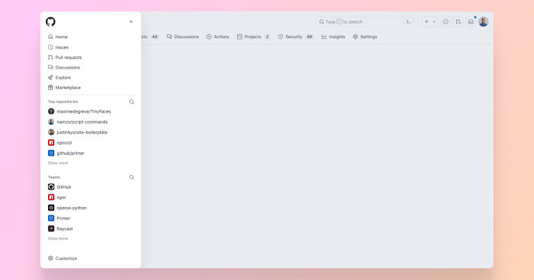 Redesigned navigation enabled for all users (beta) - GitHub Changelog