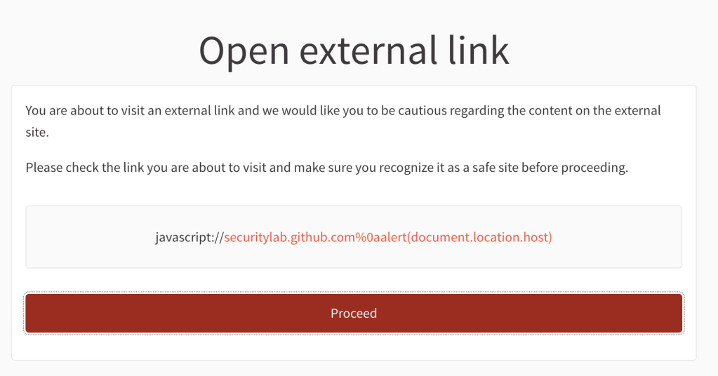 Screenshot: This time the attacker cannot hide the malicious URL from the user.
