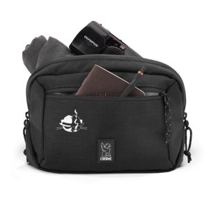 A black shoulder bag that is branded with the GitHub bug bounty logo.