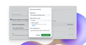 Enforcing code reliability by requiring workflows with GitHub ...