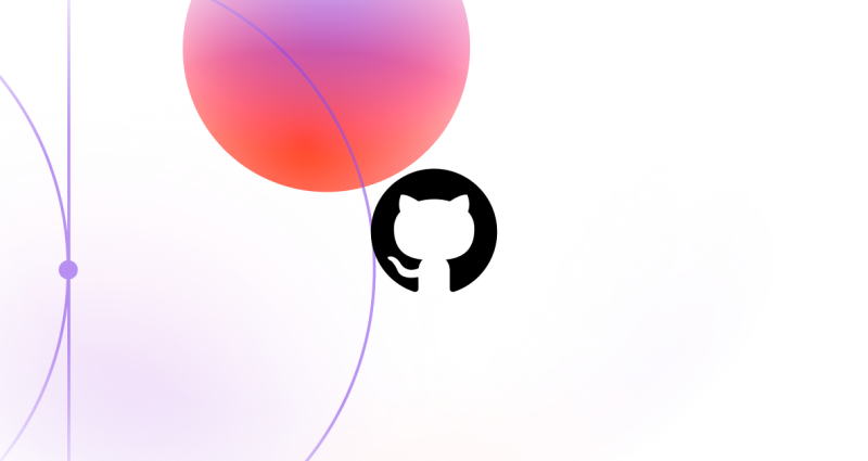 github logo with a colorful background