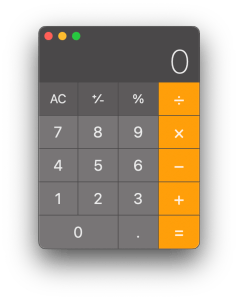 A screenshot of a macOS calculator that was started with the exploit described above.