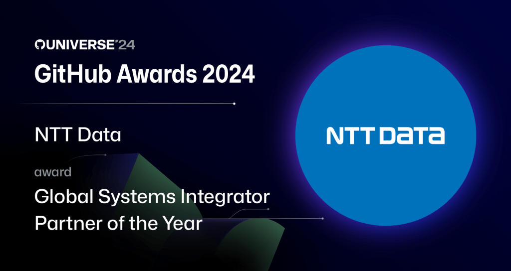 Graphic showing winner of Global Systems Integrator Partner award, NTT Data