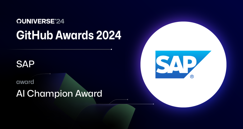 Graphic showing winner of AI Champion award, SAP