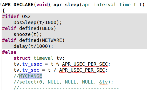 Disabling apr_sleep