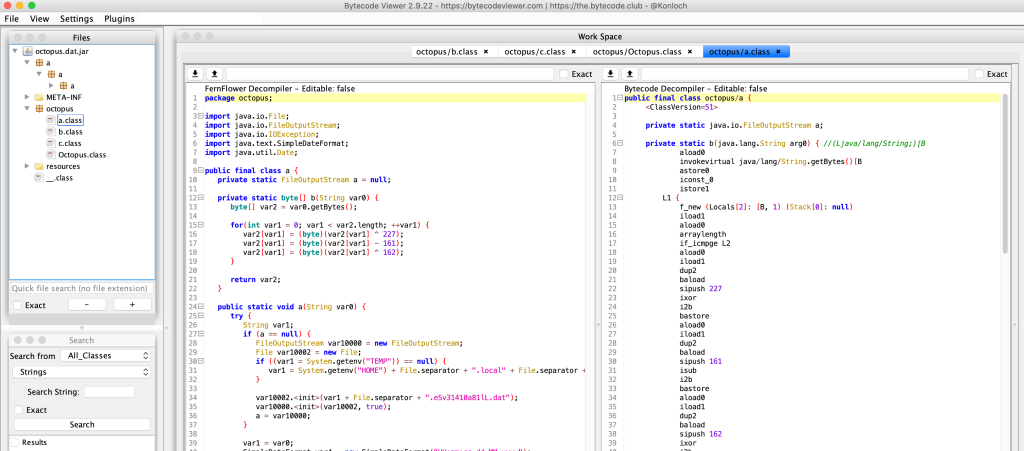 Decompiled octopus scanner