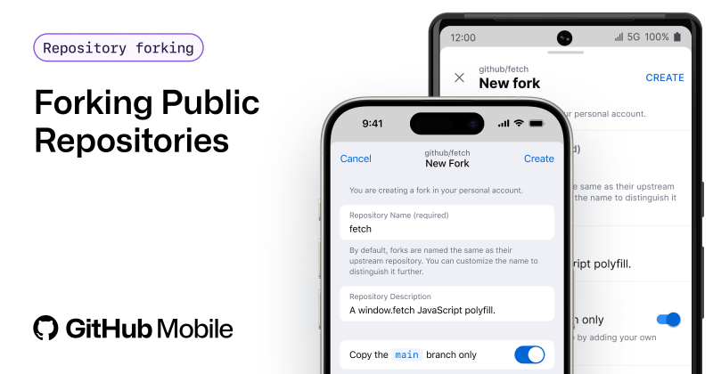 Now you can fork public repositories on GitHub Mobile - GitHub Changelog