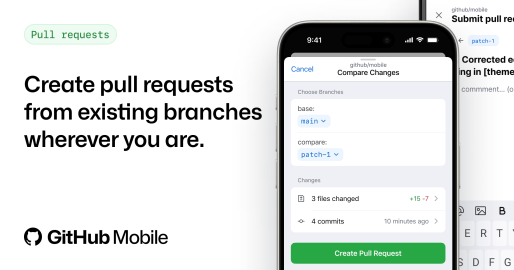Create pull request from an existing branch on GitHub Mobile - GitHub ...
