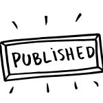 A bold, rectangular stamp with the word 'PUBLISHED,' indicating the completion and release of content.