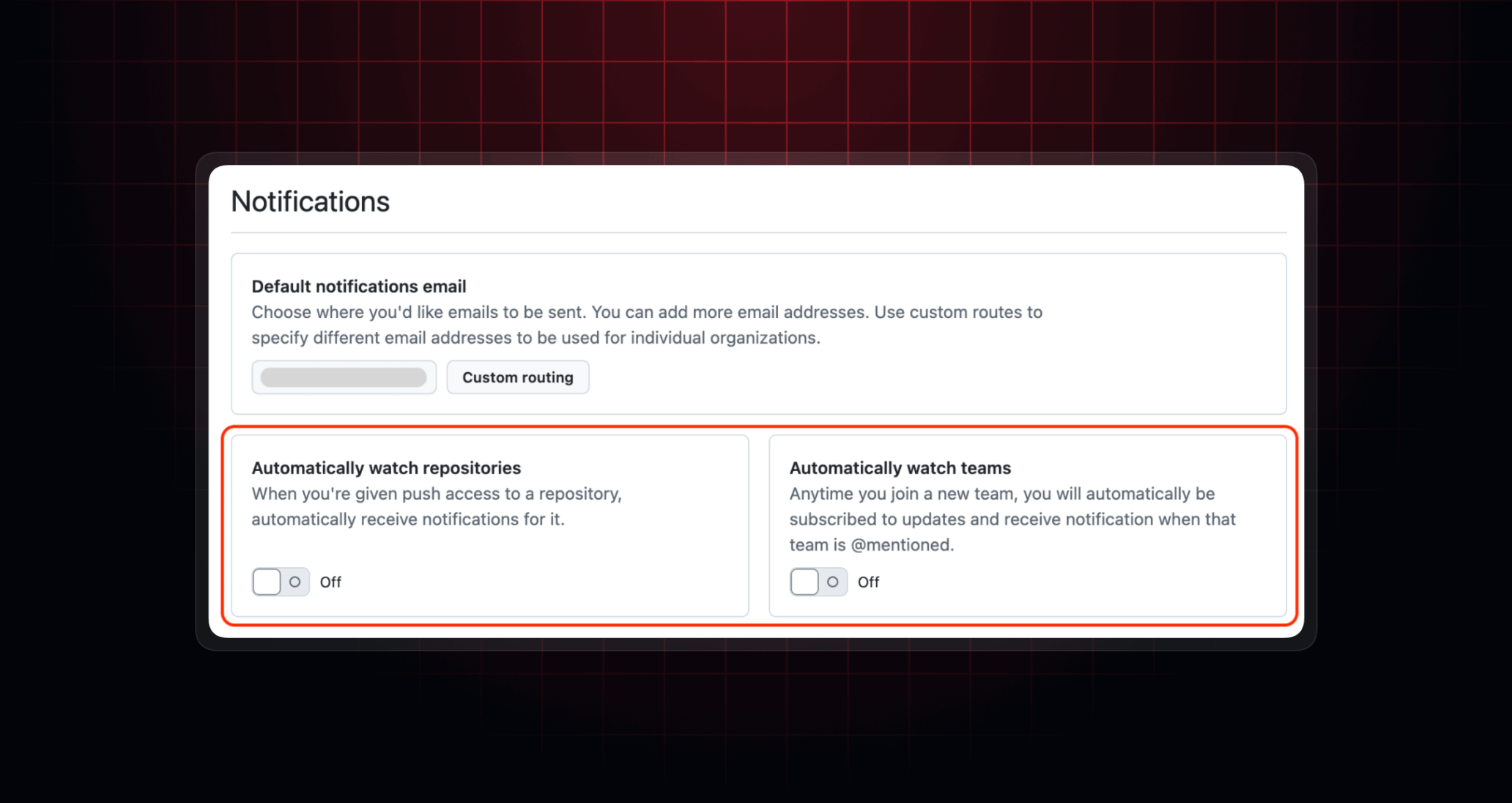 Automatic watching settings