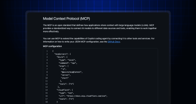 Screenshot of MCP configurations in Copilot coding agent