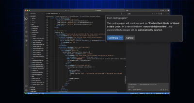 Starting a Copilot coding agent session from VS Code