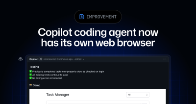 Copilot coding agent now has its own web browser