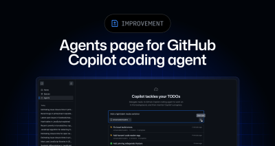 Agents page for GitHub Copilot coding agent