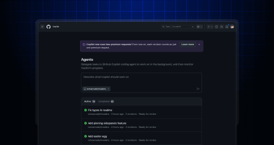 Copilot coding agent now uses 1 premium request per session