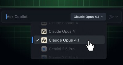 Image showing GitHub Copilot with Opus 4.1 selected