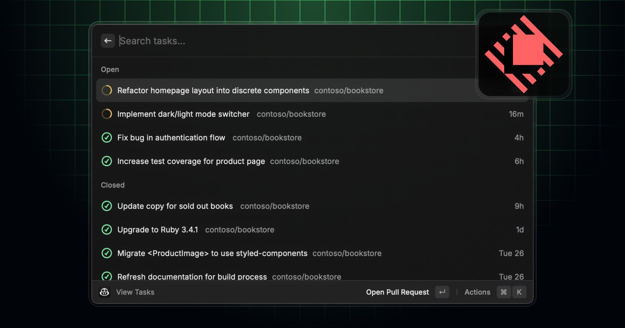 Start and track Copilot coding agent tasks from Raycast - GitHub Changelog