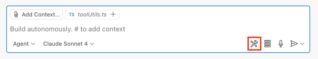 The chat window has a Configure tools button in the bottom right.