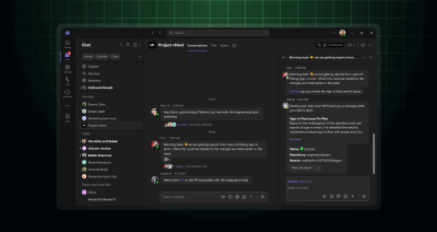 Screenshot of user working on a bug using the GitHub app for Microsoft Teams