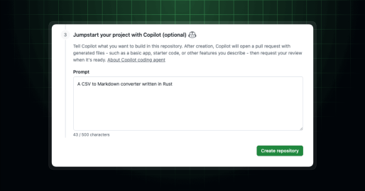 Start your new repository with Copilot coding agent - GitHub Changelog