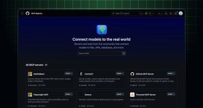 Screenshot of the GitHub MCP Registry.
