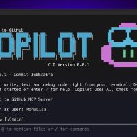 A stylized image of GitHub Copilot in your CLI.