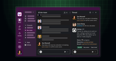 Screenshot of Copilot coding agent generating a pull request in Slack using the GitHub app
