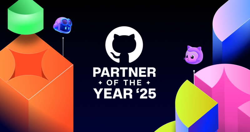 Graphic with GitHub icons and the words "Partner of the Year '25"
