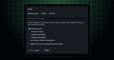 Custom images for GitHub hosted runner dialog