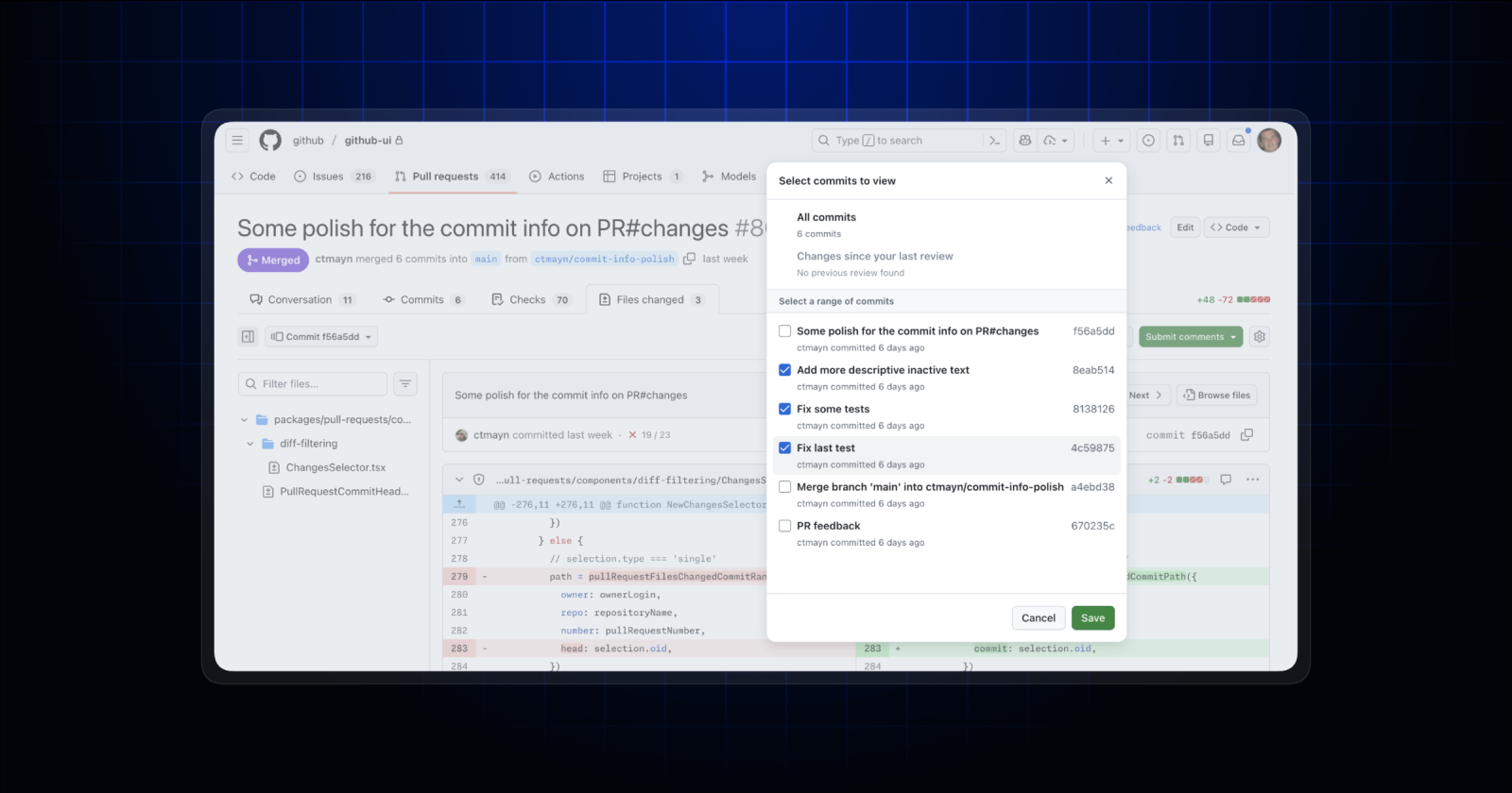 Review commit-by-commit, improved filtering, and more in the pull ...