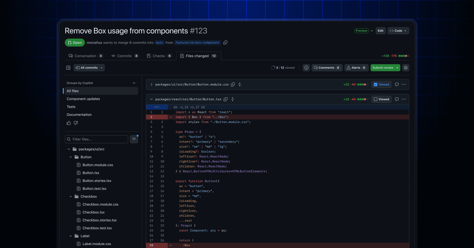Improved pull request "Files changed" page on by default - GitHub Changelog