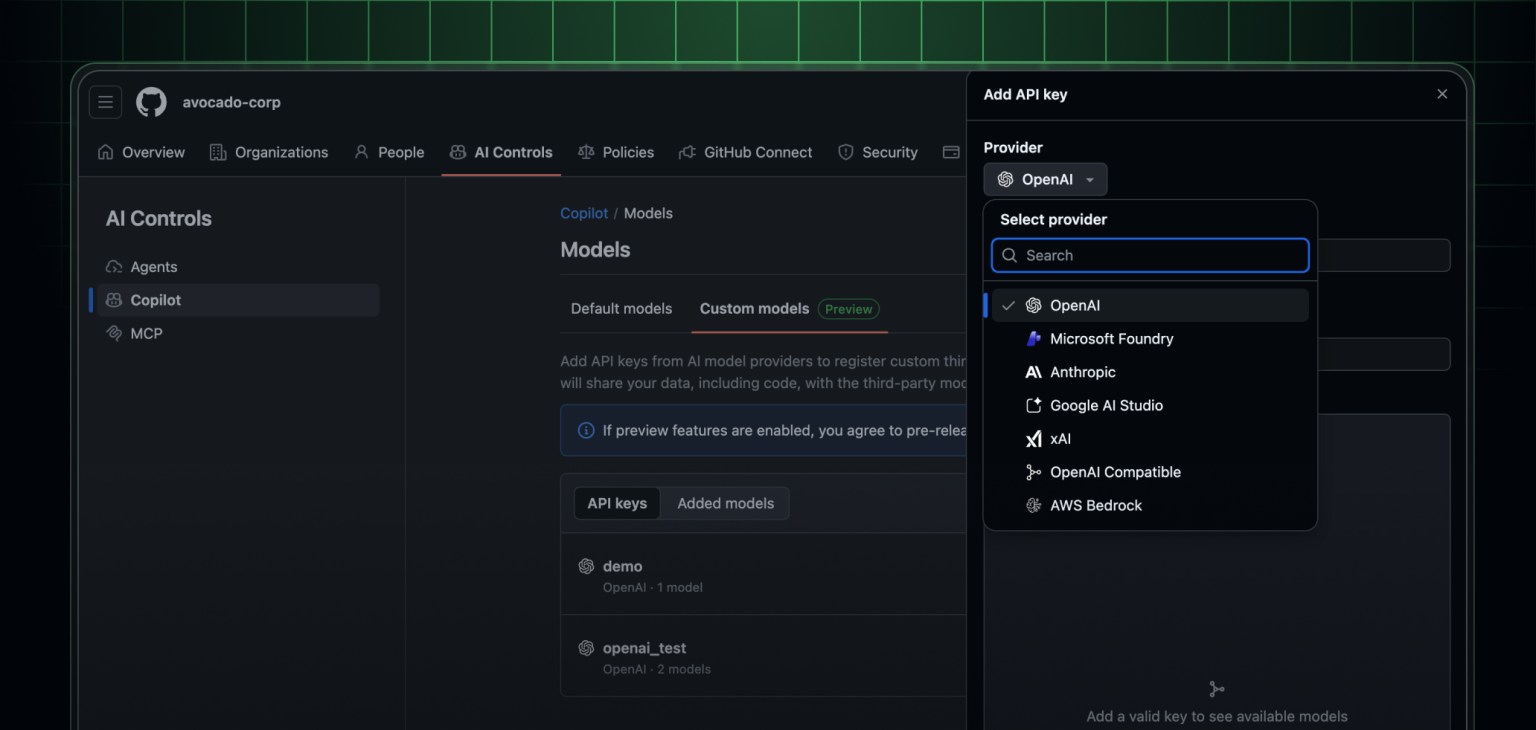 GitHub Copilot bring your own key (BYOK) enhancements - GitHub Changelog