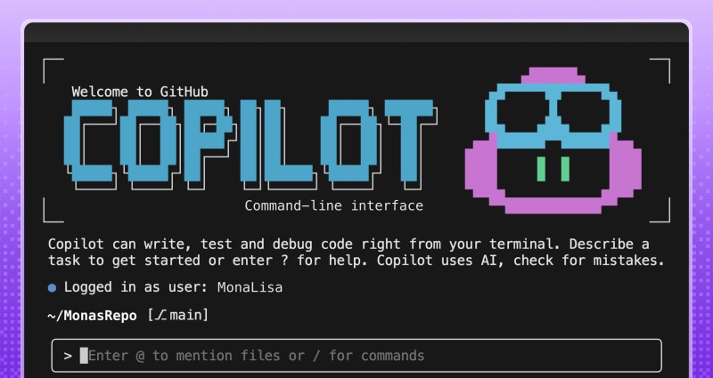 Decorative header image showing the GitHub Copilot CLI ASCII art.