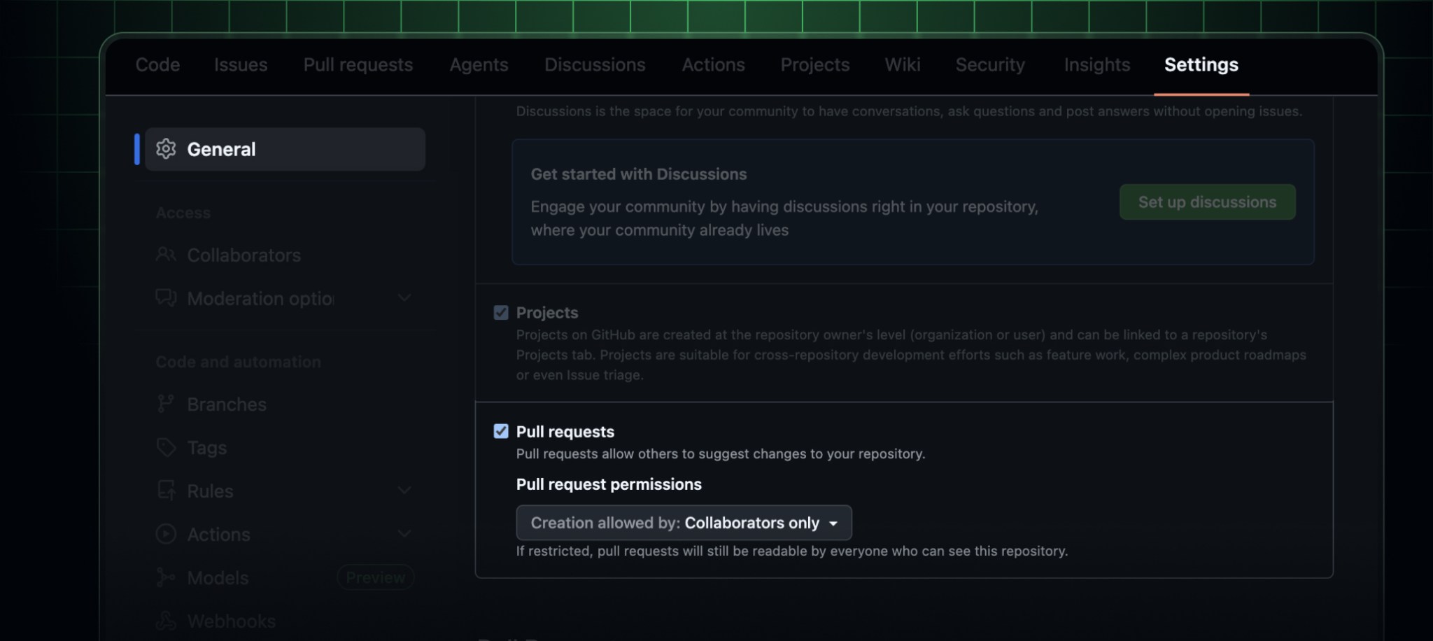 New repository settings for configuring pull request access - GitHub ...