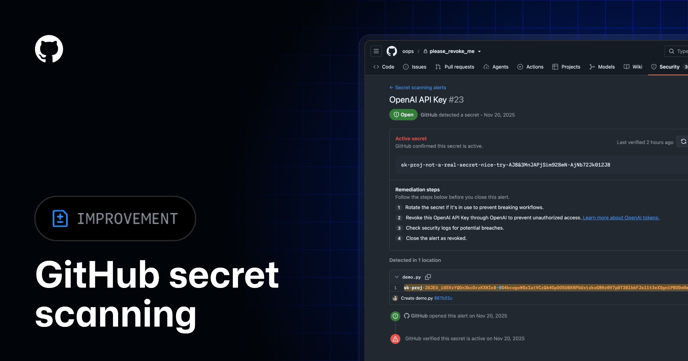 Secret scanning improvements to extended metadata checks - GitHub Changelog