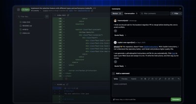 Comments panel in the new Files changed page