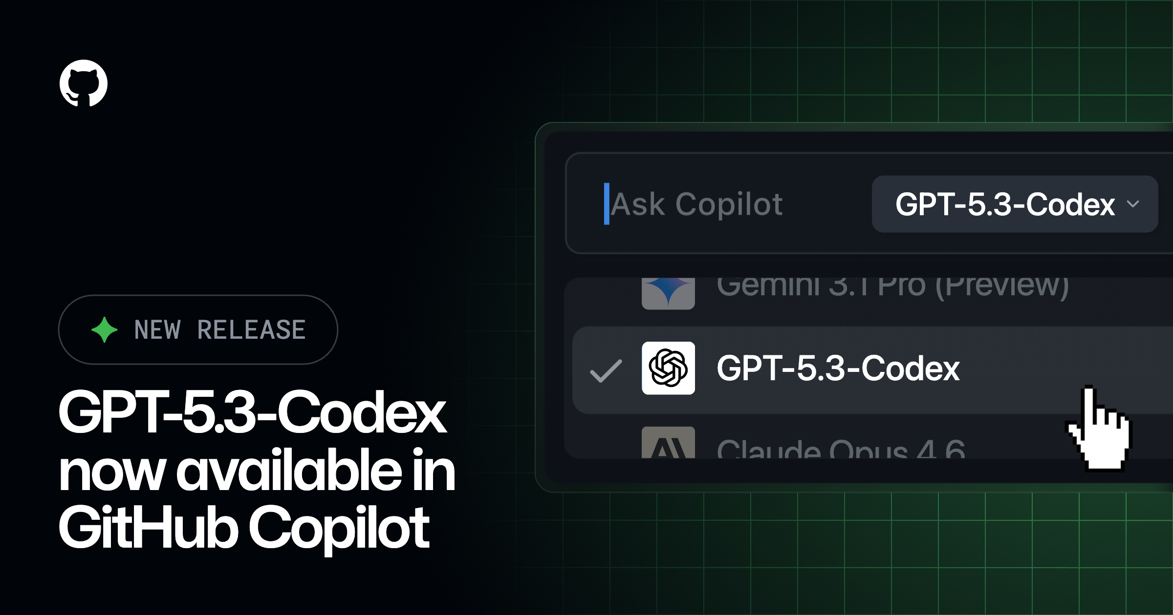 GPT-5.3-Codex is now available in github.com, GitHub Mobile, and Visual ...