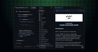 Image showing repo file explorer in Copilot Chat on github.com