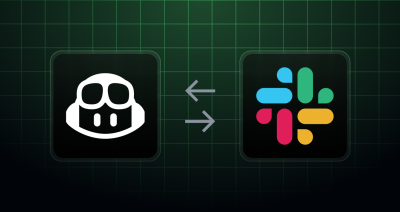 GitHub Copilot and Slack logos connected by bidirectional arrows