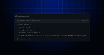 Screenshot of Copilot coding agent's session logs