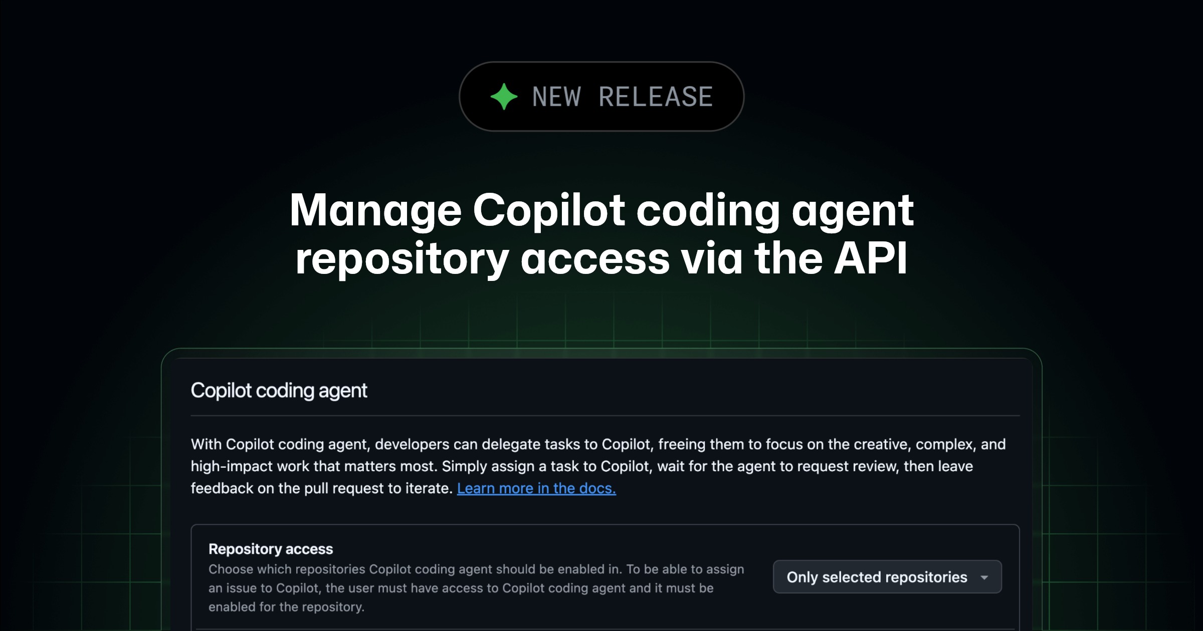 Manage Copilot coding agent repository access via the API - GitHub ...