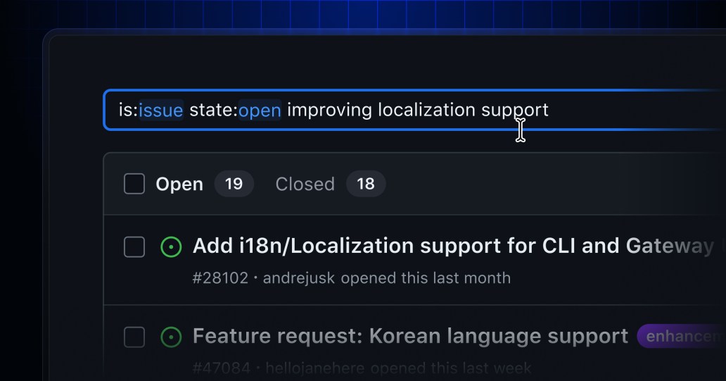 Improved search for GitHub Issues is now generally available - GitHub ...