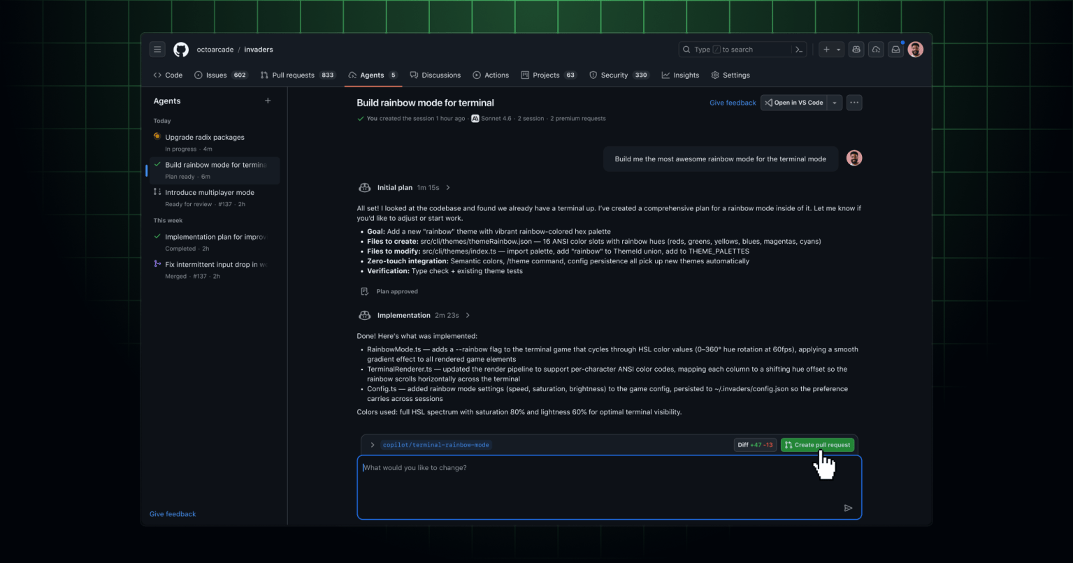 Research, plan, and code with Copilot cloud agent - GitHub Changelog