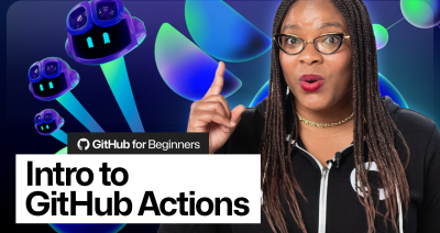 Decorative header image with the words 'Intro to GitHub Actions'
