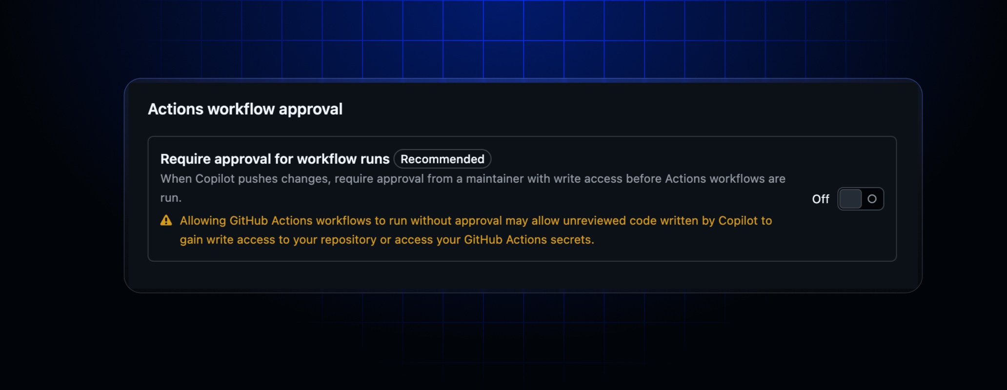 Optionally skip approval for Copilot coding agent Actions workflows ...