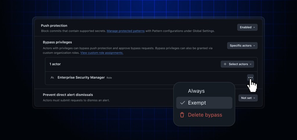 Push protection exemptions for roles, teams, and apps - GitHub Changelog
