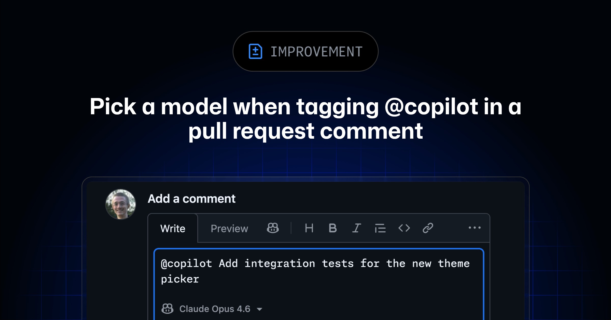 Pick a model for @copilot in pull request comments - GitHub Changelog